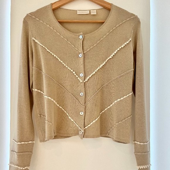 Whitewash Silk Knit Cardigan - Picture 1 of 2